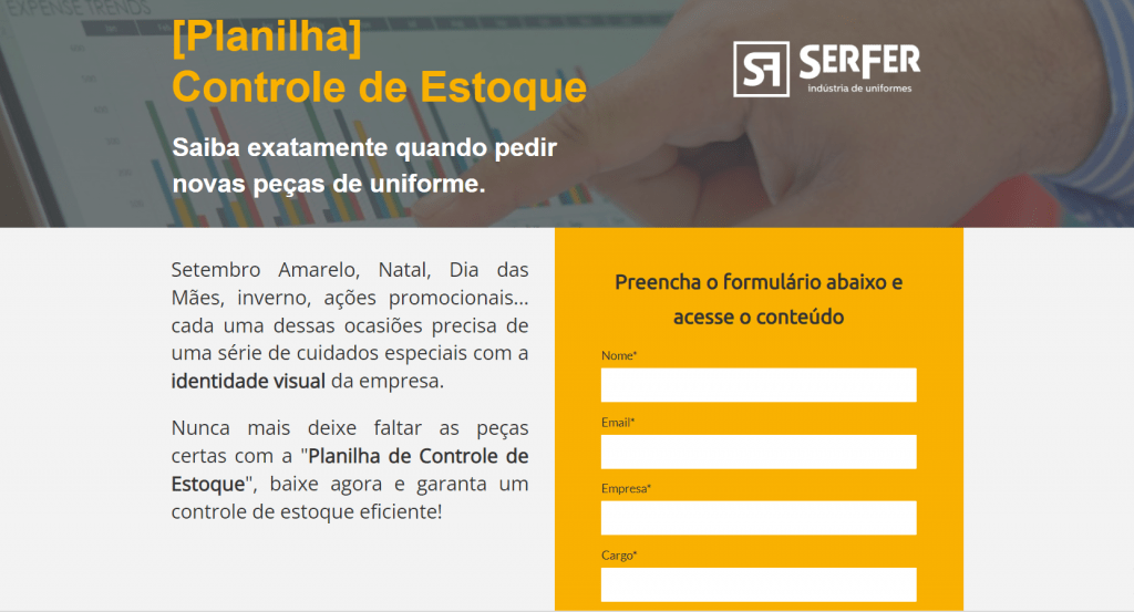 gestão de tempo - planilha de controle de estoque Serfer